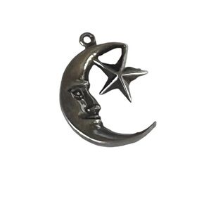 Sterling Silver Man In The Moon Charm Celestial Boho Collectible Bracelet